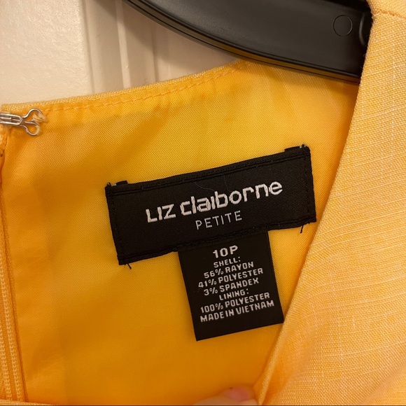 Liz Claiborne Short Sleeve Yellow Sheath Dress - Picture 9 of 12